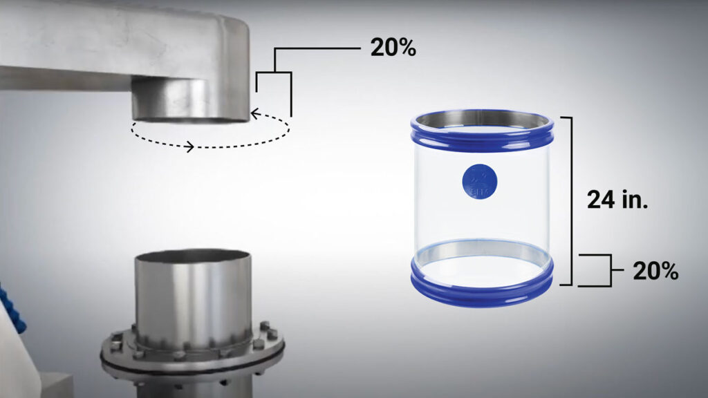 The maximum movement of a sifter shouldn't exceed 20% of the total connector length. 